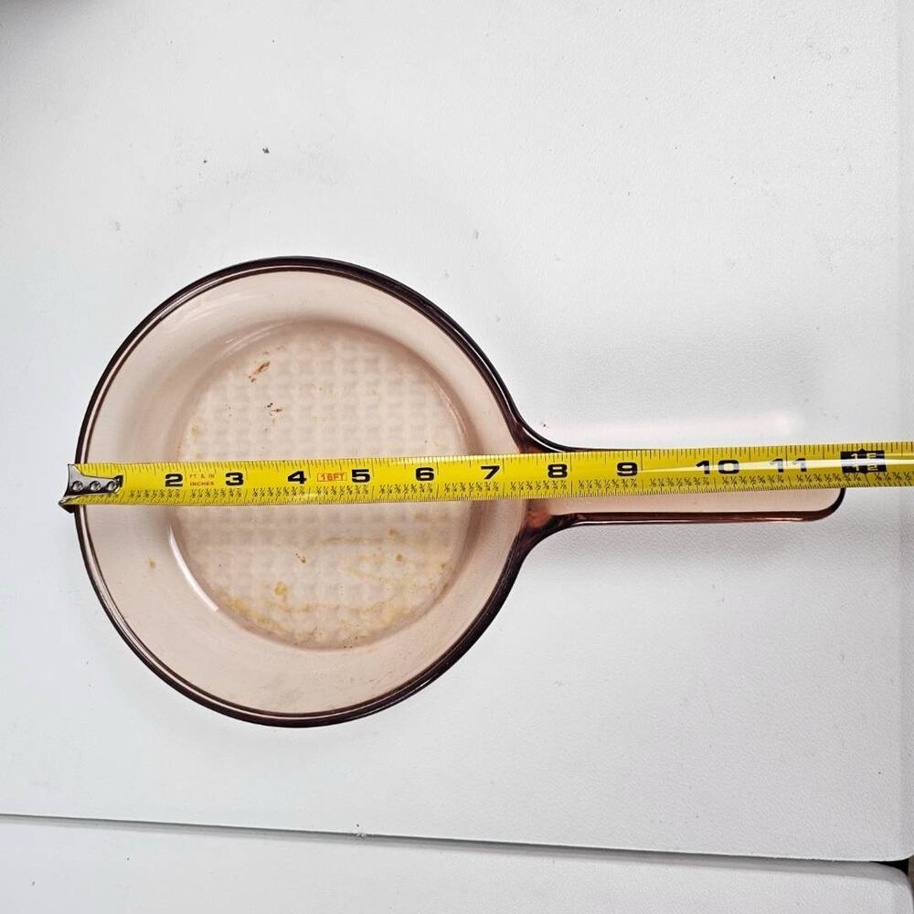Vision Ware Amber Skillet Frying Pan Waffle Bottom Vintage 7" Corning Pyrex